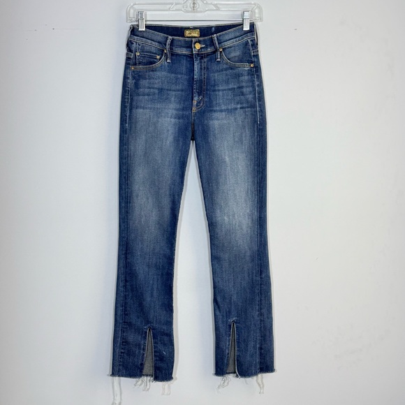 Mother The Insider Slit Ankle Fray Not Rough Enough Denim Jeans 25 - Picture 5 of 16